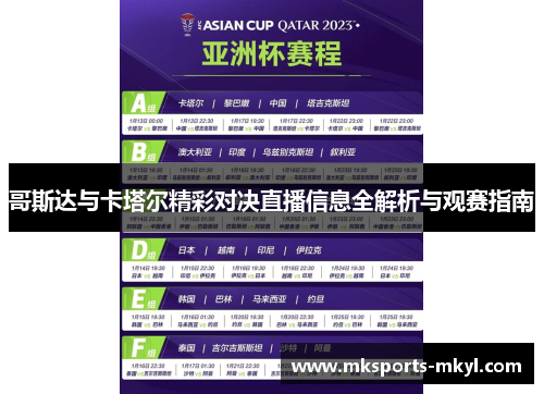 哥斯达与卡塔尔精彩对决直播信息全解析与观赛指南
